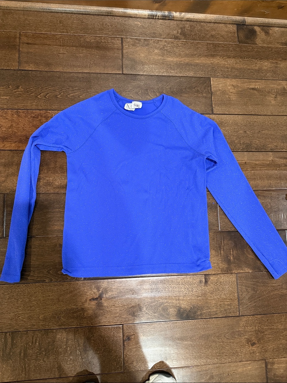 Athleta GRL Vibrant Royal Blue Sparkle Long Sleeve Top